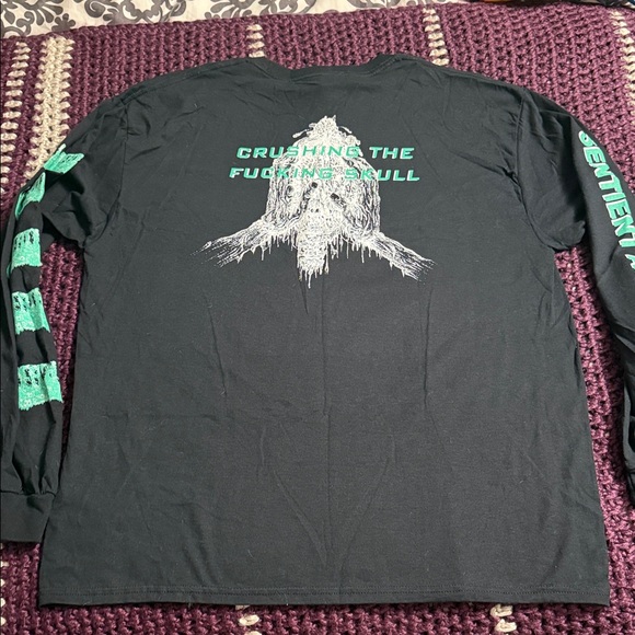 Undeath band shirt - Black and Green Graphic Long Sleeve Shirt - Picture 5 of 6